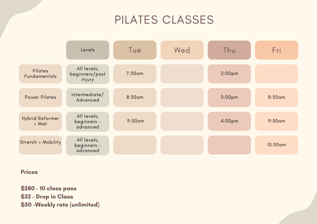 Woolgoolga_ Pilates_timetable